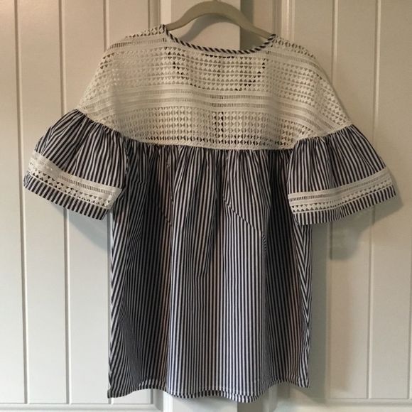 SCOTCH&SODA| Crochet Stripe Bell Sleeve Top - Picture 6 of 11